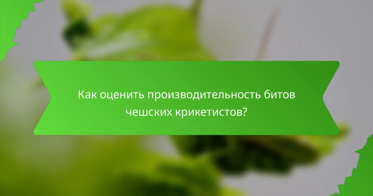 Как оценить производительность битов чешских крикетистов?