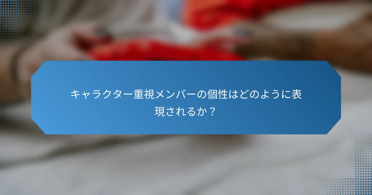 キャラクター重視メンバーの個性はどのように表現されるか?