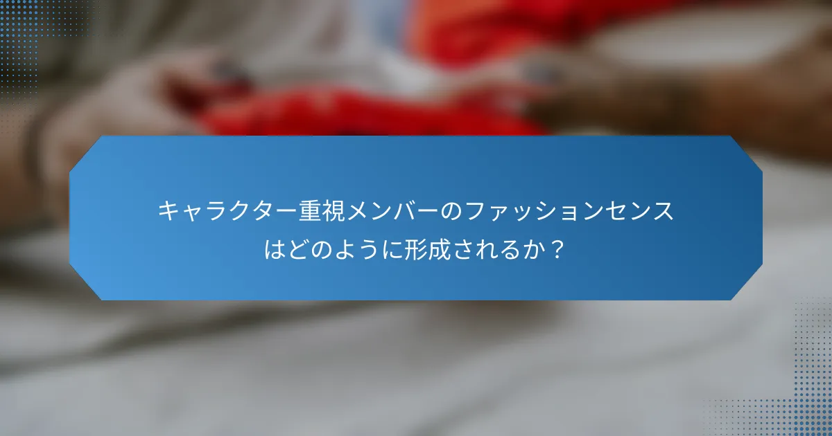 キャラクター重視メンバーのファッションセンスはどのように形成されるか?