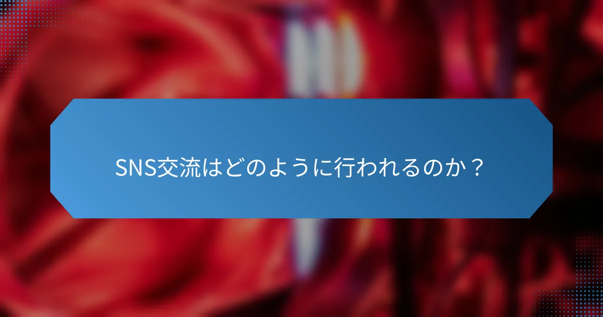 SNS交流はどのように行われるのか？